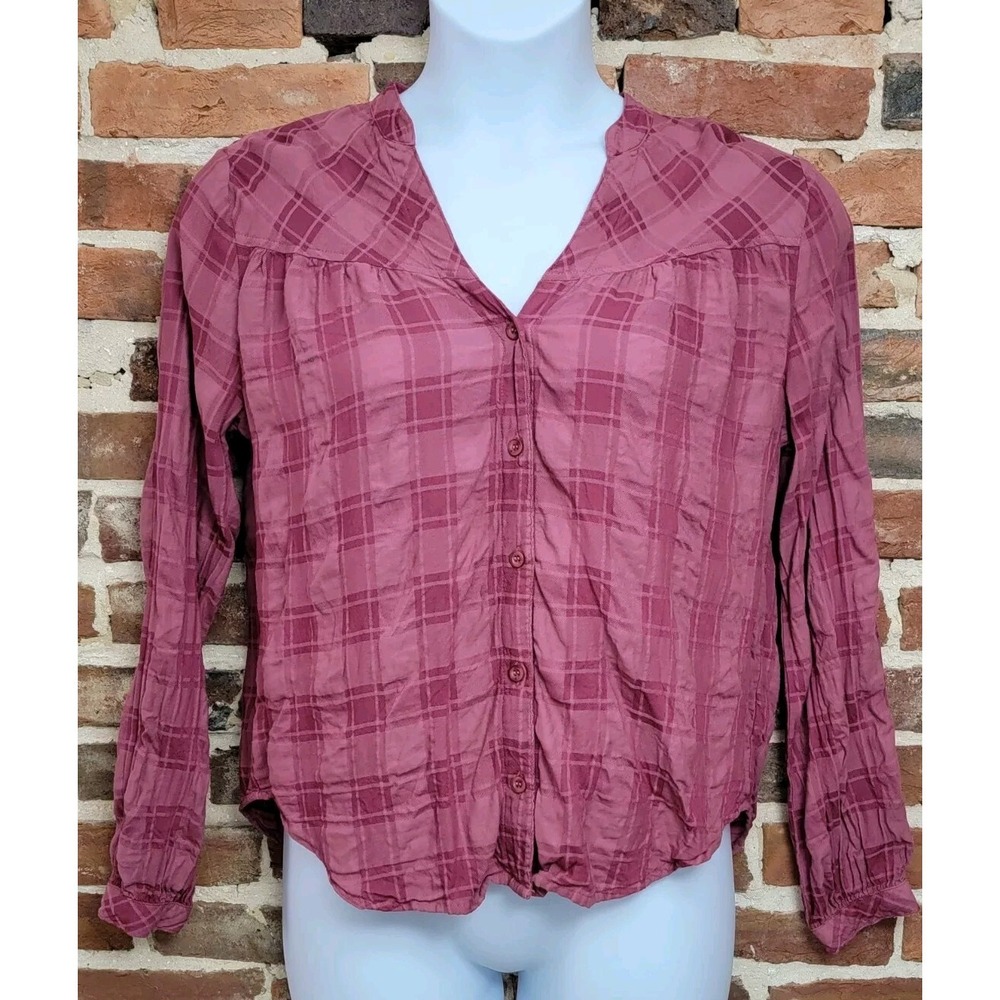 Cloth & Stone Shirt Long-Sleeve Blouse Anthropologie Medium